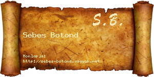 Sebes Botond névjegykártya